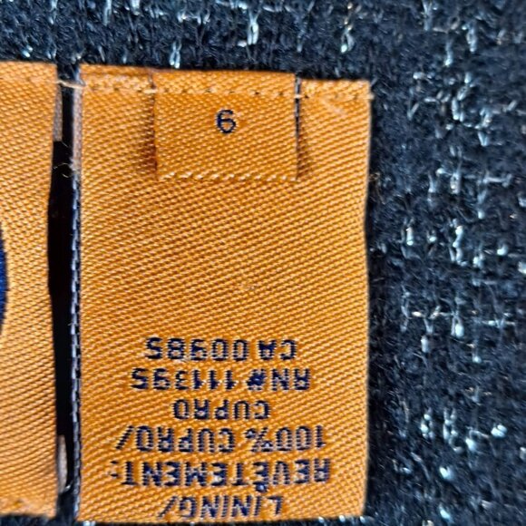 Tory Burch Size 6 Estella Tweed Blazer Black Silver Metallic Wool Blnd 3/4 Slv - Picture 11 of 14